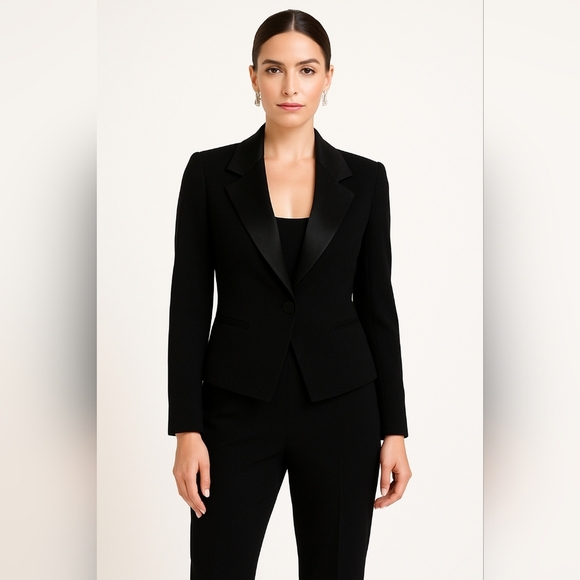 St. John Jackets & Blazers - St John Couture Black Tuxedo Evening Formal Blazer Jacket Women's 10 Silk Lining
